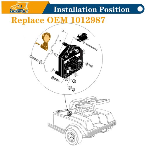 Mixopoly Golf cart Forward Reverse Switch Handle for Club Car DS, Precedent, XRT, Replace OEM Part Number. 1012987, 1013198