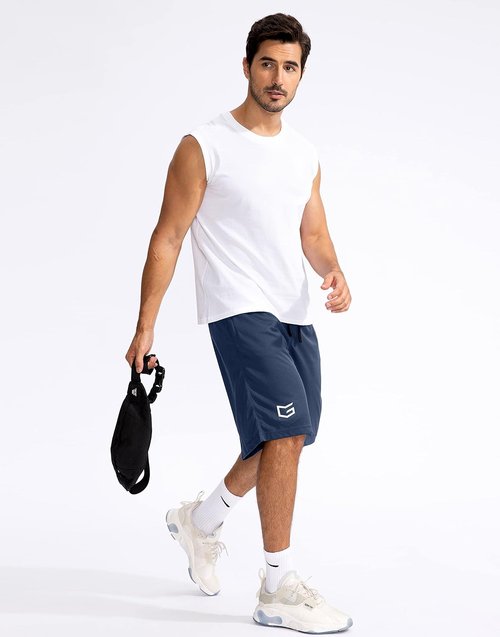 G Gradual Men's Basketball Shorts - Lightweight Quick-Dry 11" Athletic Shorts with Zipper Pockets