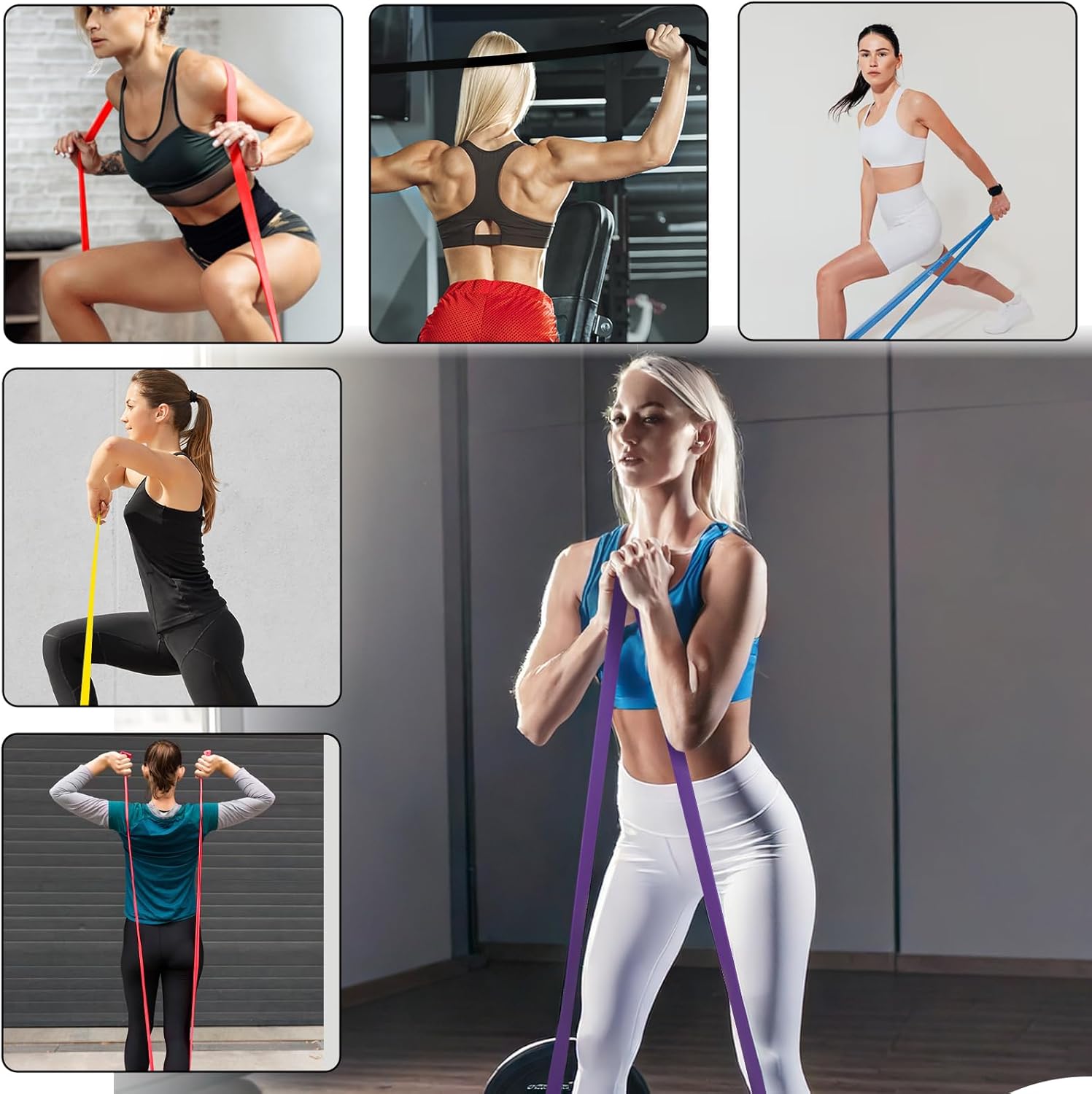 Skiennix Resistance Bands - 6 Pcs Set for Effective Workouts & Muscle Training | Ideal for Men & Women