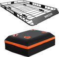 WEIZE Heavy Duty Roof Rack Basket - 54" x 34" Cargo Carrier with Waterproof Bag & Straps for SUV/Truck