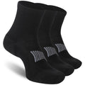 RTZAT 3 Pairs Merino Wool Socks for Men Business Casual Wool Ankle Thin Hiking Running Athletic Compression Thermal Support Warm Breathable Cushioned No-Show Low Cut Sock - black Large