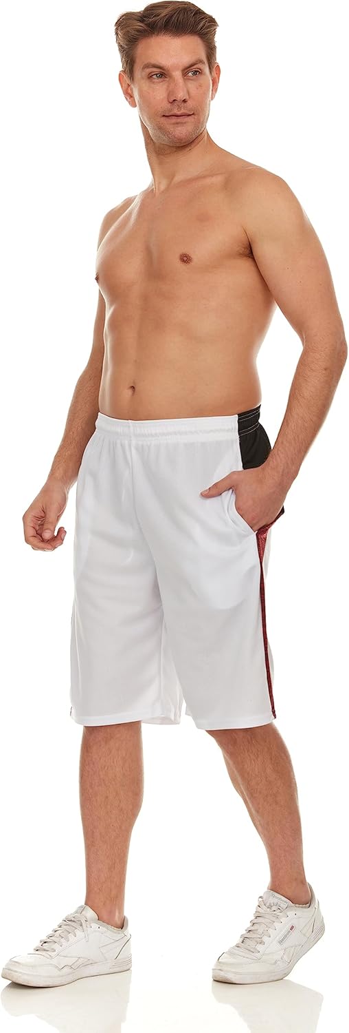 Skiennix Men's Basketball Shorts - Active Athletic Performance Gym Shorts with Pockets | 4 Pack
