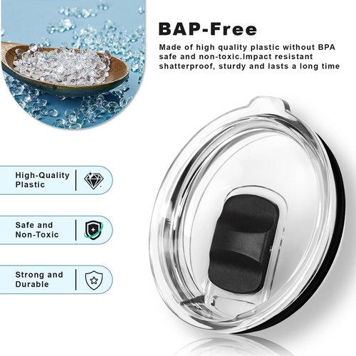 30 oz Tumbler Lids, 2 Pack 30oz Replacement Magnetic Lids for YETI, comewith 3 Magnetic Slider, BPA Free