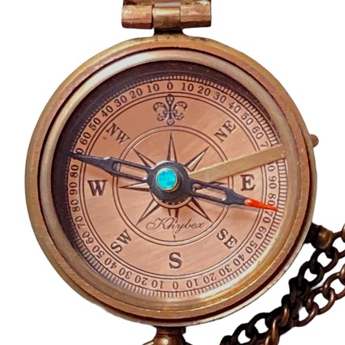 Grow Old Along with Me Brass Compass | Engraved Robert Browning Quote | Vintage Compass with Leather Case | Romantic for Him or Her