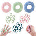 Tobefore Grip Strengthener with Finger Trainer, 6-Level Resistance Hand Training Set, Eco-Friendly Silicone Anti-Slip Design, for Hand Exercise and Strength Support (Pink/Green/Blue)
