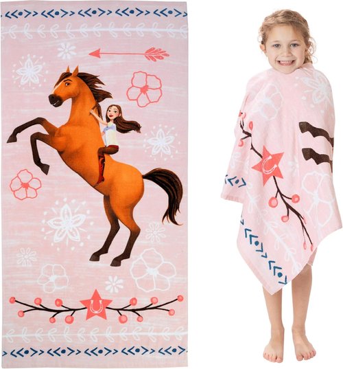 Franco Spirit Riding Free Kids Bath Towel - Super Soft Cotton, 58 in x 28 in, Perfect for Pool & Beach