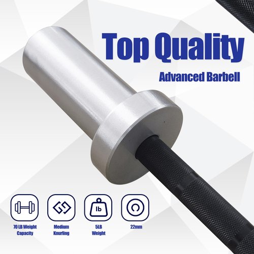 E.T.ENERGIC Kids Barbell 5LB Mini Barbell Bar 4ft for Beginner Women & Kids Weighted Bar, Compatible with 2-Inch Weight Plates, for Strength Training Gym Weight Lifting, Sliver