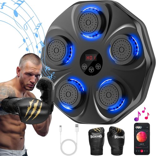 Music Boxing Machine - Interactive Punching Trainer with Gloves | Large Wall-Mounted Target for All Ages