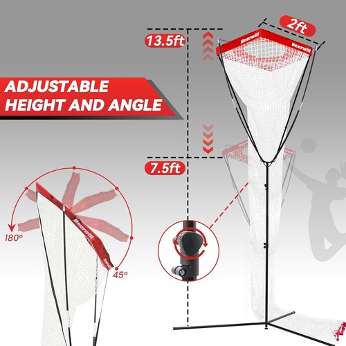Bearwill Volleyball Setter Trainer Net - Adjustable Height 8-13 FT | Indoor & Outdoor Practice System