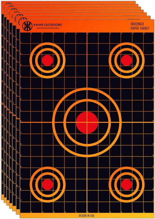 KNINE OUTDOORS Shooting Paper Targets - 12x18 Inch Bulk Pack for Hunting & Handguns | Axis Design