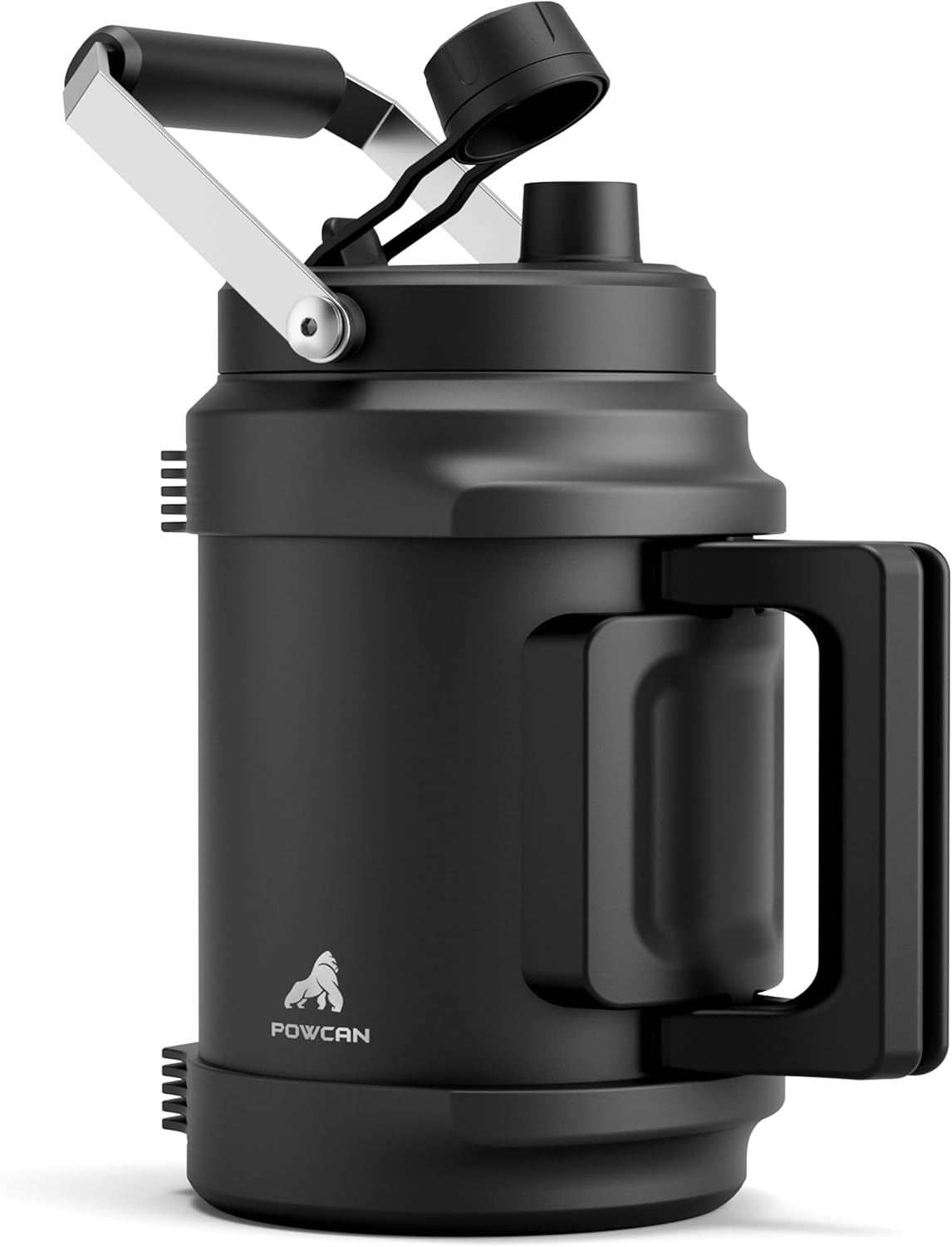 Skiennix 64 oz Insulated Water Bottle - 2-in-1 Straw Spout Lid, Leakproof Design | Half Gallon Stainless Steel for Gym, Travel, Hiking (Midnight)