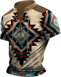 Domirica Tactical Henley Shirts for Men - Short Sleeve Crewneck Retro Pullover | Big & Tall Muscle Tee