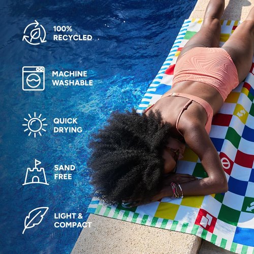 Dock & Bay Beach Towel - Quick Dry & Sand Free - Compact & Lightweight - Extra Large (200x90cm)