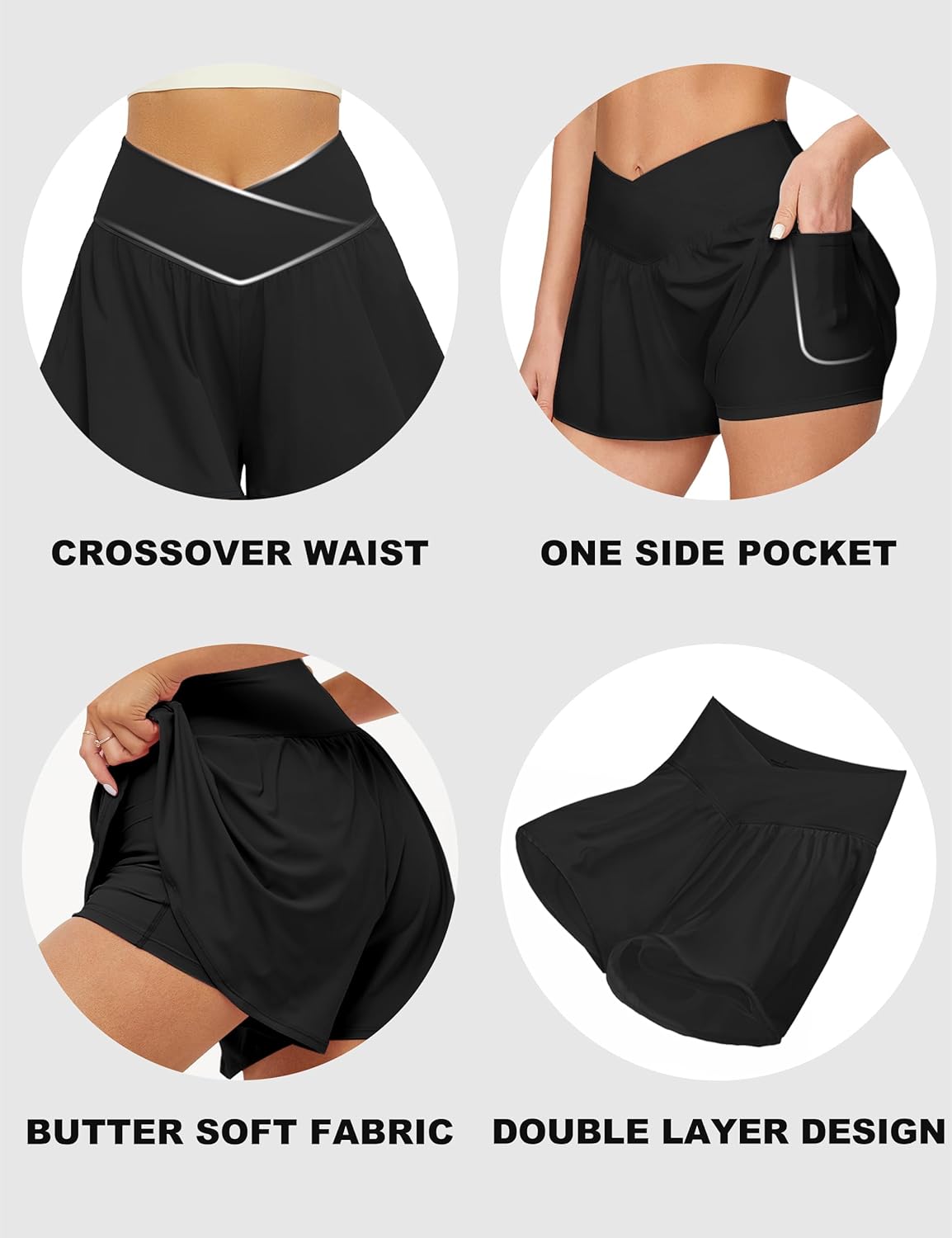 Skiennix Mommy and Me Butterfly Shorts - Crossover Athletic Design for Girls, Size Medium (13-14 Years)