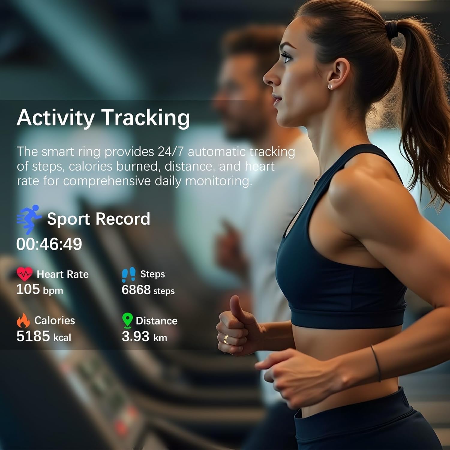 Skiennix Smart Ring - Fitness Tracker with Heart Rate, Blood Oxygen, Stress & Sleep Monitoring | Gold, Size 11