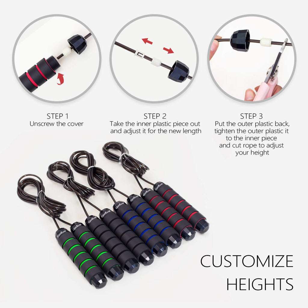 GoxRunx 2 Pack Jump Rope Skipping Rope for Workout, Jumping Rope for Fitness (Red Blue)