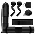 Turakun Gym Barbell Pad Set: Hip Thrusts Pad for Squats Ankle Strap for Cable Machine Hip Resistance Band Weight Lifting Strap and Carry Bag Gym Equipment Accessories, Black