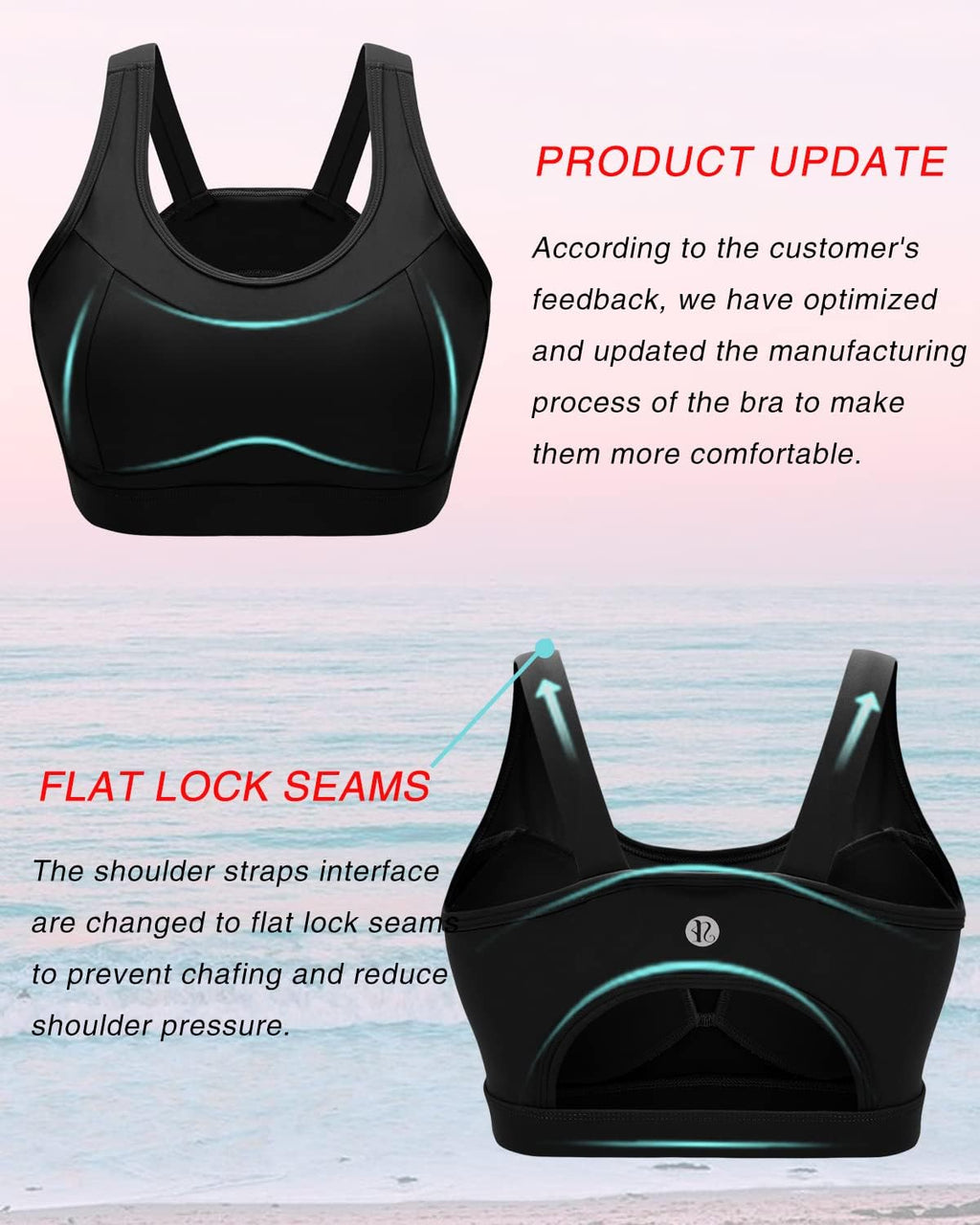 RUNNING GIRL High Impact Sports Bra - Racerback Design for Ultimate Support | Comfortable Longline Fit