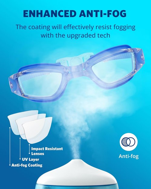 Aegend Swim Goggles - No Leak Design for Full Protection | Unisex Adult & Youth Sizes