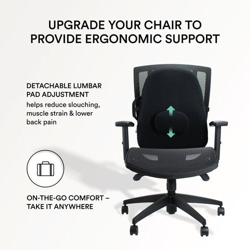 ObusForme Wideback Backrest Support - Wide Padded Seat Cushion and Lumbar Support Pillow, Portable Posture Support with Soft and Durable Foam