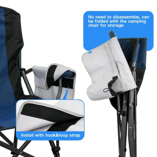 Xxerciz Beach Chair Cup Holder, Camping Chair Armrest Drink Organizer with Easily Attached Hook and Loop Strap, Universal Chair Accessory for Water Bottle, Sunglasses, Phone, Tablet, etc. (Gray)