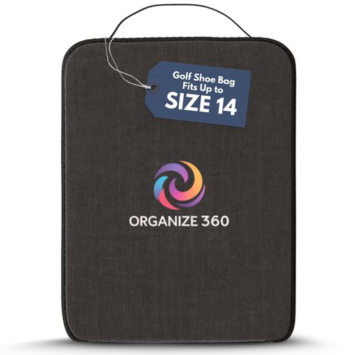 Organize Golf Shoe Bag for Travel – Waterproof Golf Shoes Bag with Ventilation & Pockets | Golf Shoe Bags for Men & Women | Athletic Shoe Carrier for Cleats, Spikes, Sports & Travel