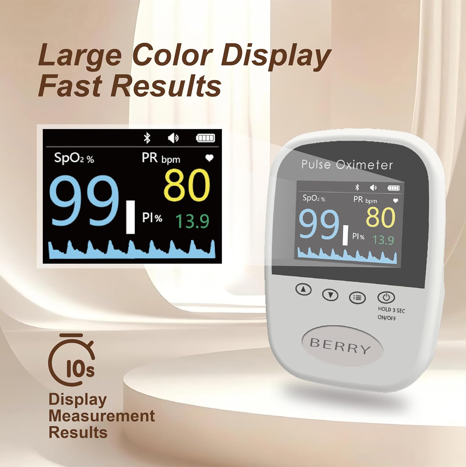 Skiennix Handheld Fingertip Pulse Oximeter - Bluetooth Oxygen Tracker with Free App | Accurate SPO2 & Pulse Rate Monitor for Adults