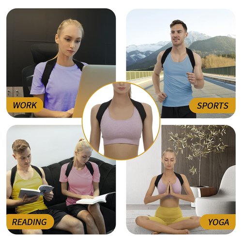HLOES Posture Corrector for Women and Men, Adjustable Upper Back Brace, Breathable Back Shoulder Straightener Posture Support, Correcting Hunchback and Bad Posture.