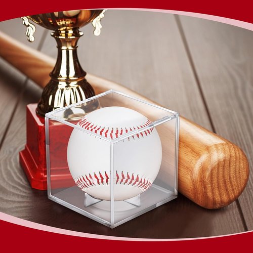 Chumia Baseball Display Cases - Clear Acrylic Holder with UV Protection | 12 Pack Autograph Storage Boxes