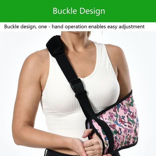 Ledhlth Arm Sling for Broken Arm Torn Rotator Cuff Shoulder Elbow Wrist injury Printed Brace Support for Adults and Women (Butterfly)