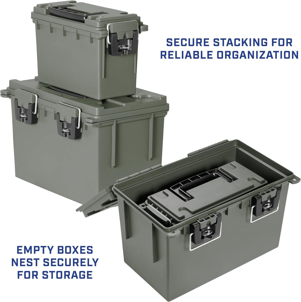 Sheffield Storage Bins - 2-Pack Stackable, Lockable & Water-Resistant Plastic Containers | Made in USA