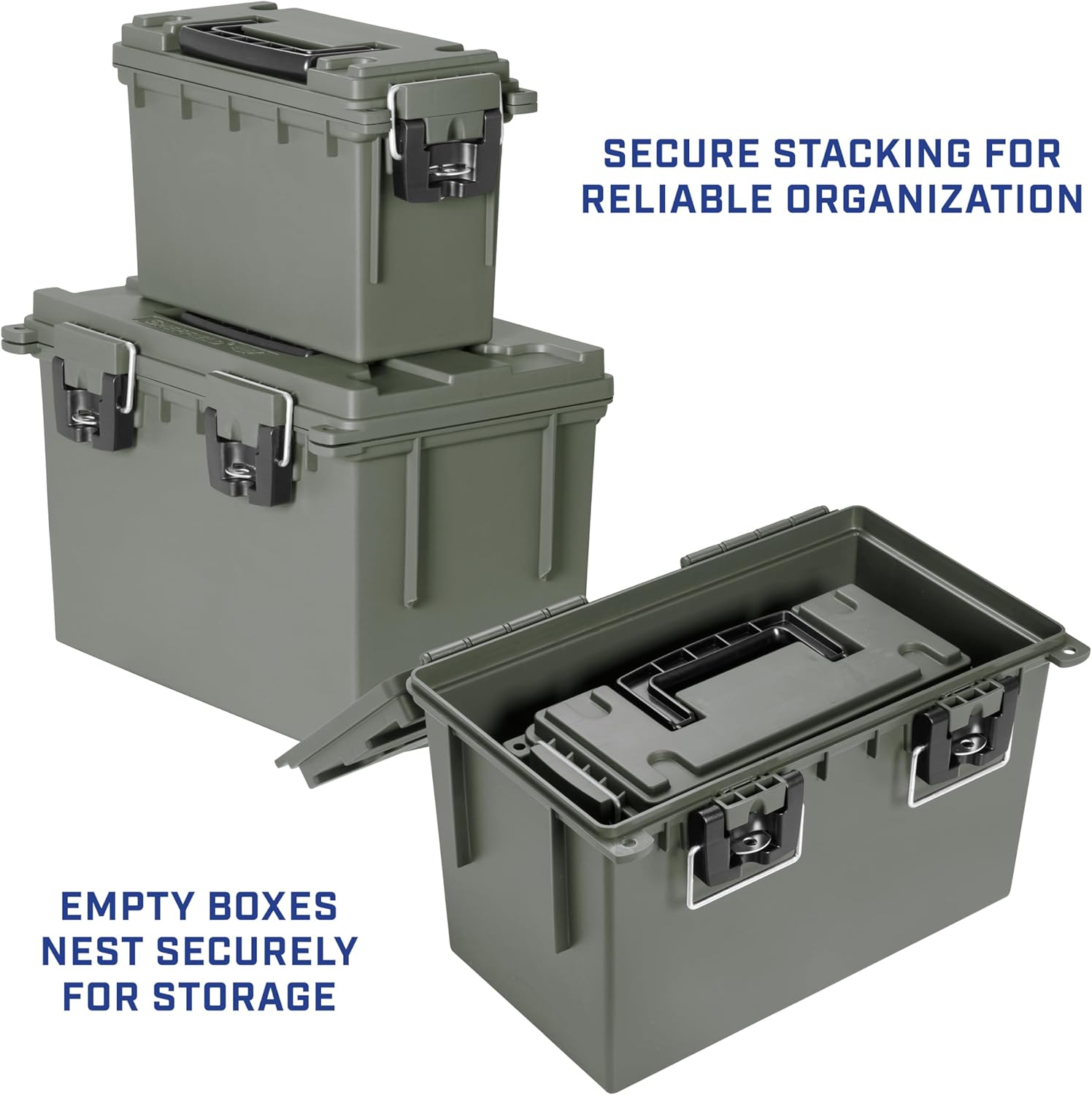 Sheffield Storage Bins - 2-Pack Stackable, Lockable & Water-Resistant Plastic Containers | Made in USA