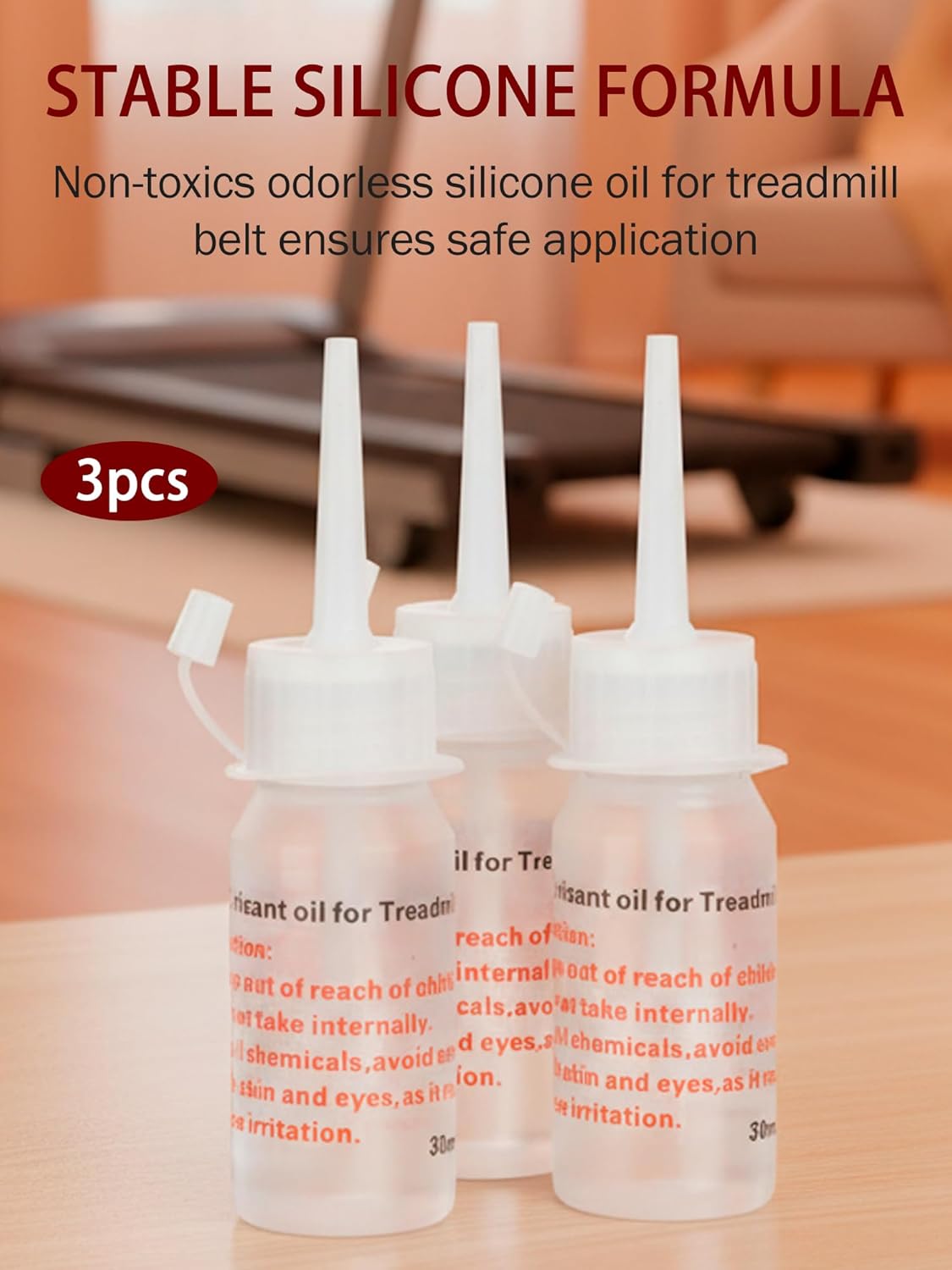 Skiennix Silicone Treadmill Belt Lubricant - 3 x 30ml for Smooth Home Walking & Desk Treadmills