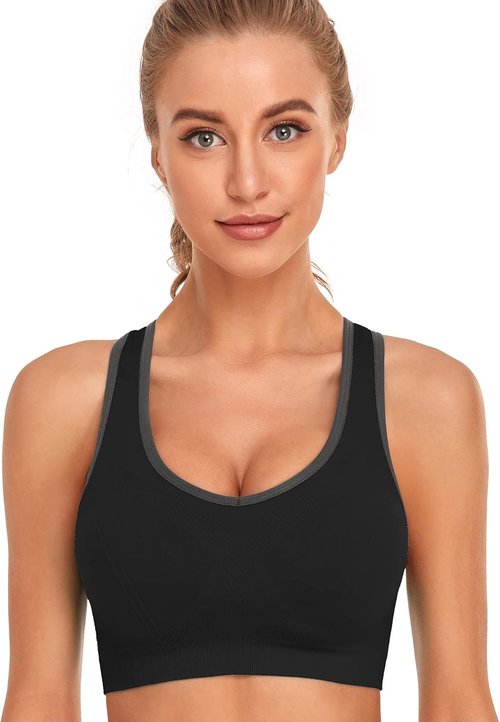 GXXGE High Impact Padded Racerback Sports Bra - Women's Yoga & Gym Activewear, Comfortable Fit
