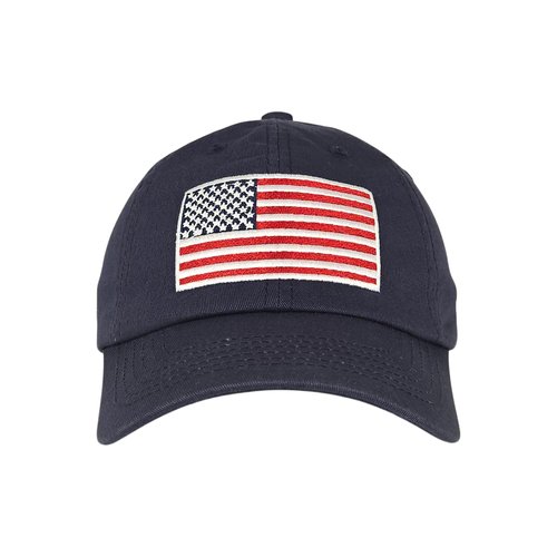 American Flag Embroidered Baseball Cap 100% Cotton, Old Glory USA Flag, Adjustable Metal Buckle Strap, Unstructured Low-Profile Dad Hat for Men & Women Navy