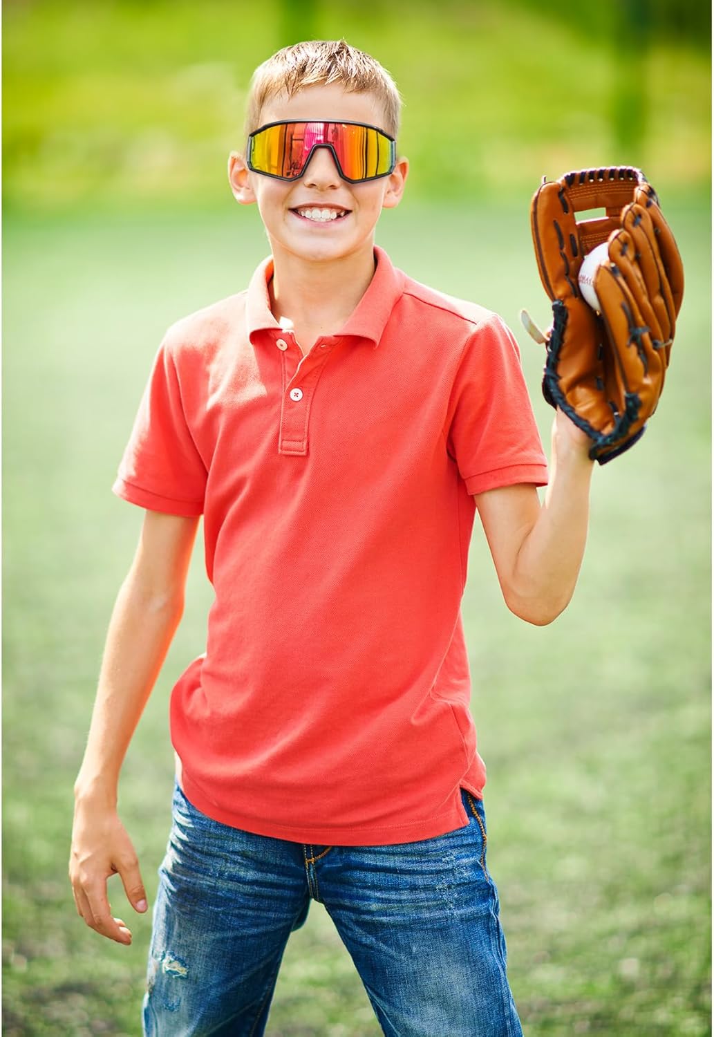 Skiennix Youth Baseball Sunglasses - Kids Polarized Sports Glasses with UV400 Protection | Perfect for Softball & Cycling