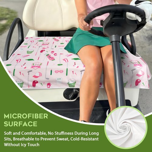 Golf Cart Seat Covers Club Car Golf Cart Accessories, Pink Golf Carts Seat Towel Blanket for Women, Cute Golf Seat Covers for Club Car and More 2-Seat Golf Cart Decorations Golfer Gifts, 52"x 32"