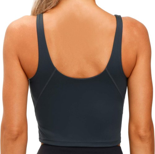 Gym People Women's Longline Sports Bra - Wirefree Padded Design for Medium Support