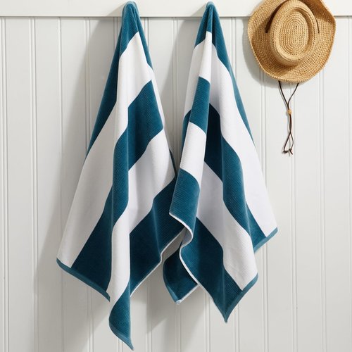 Loon & Lake Beach Towels Set of 2 - Sand Resistant Waffle Weave & Plush Velour | 30" x 60" | Wolfeboro Collection - Adriatic