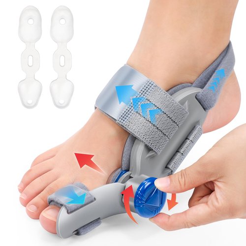 ROHVEMJ Bunion Corrector for Women & Men – Single Toe Straightener with Adjustable Alignment Knob & Silicone Pad, Day & Night Use, Fits Left or Right Foot