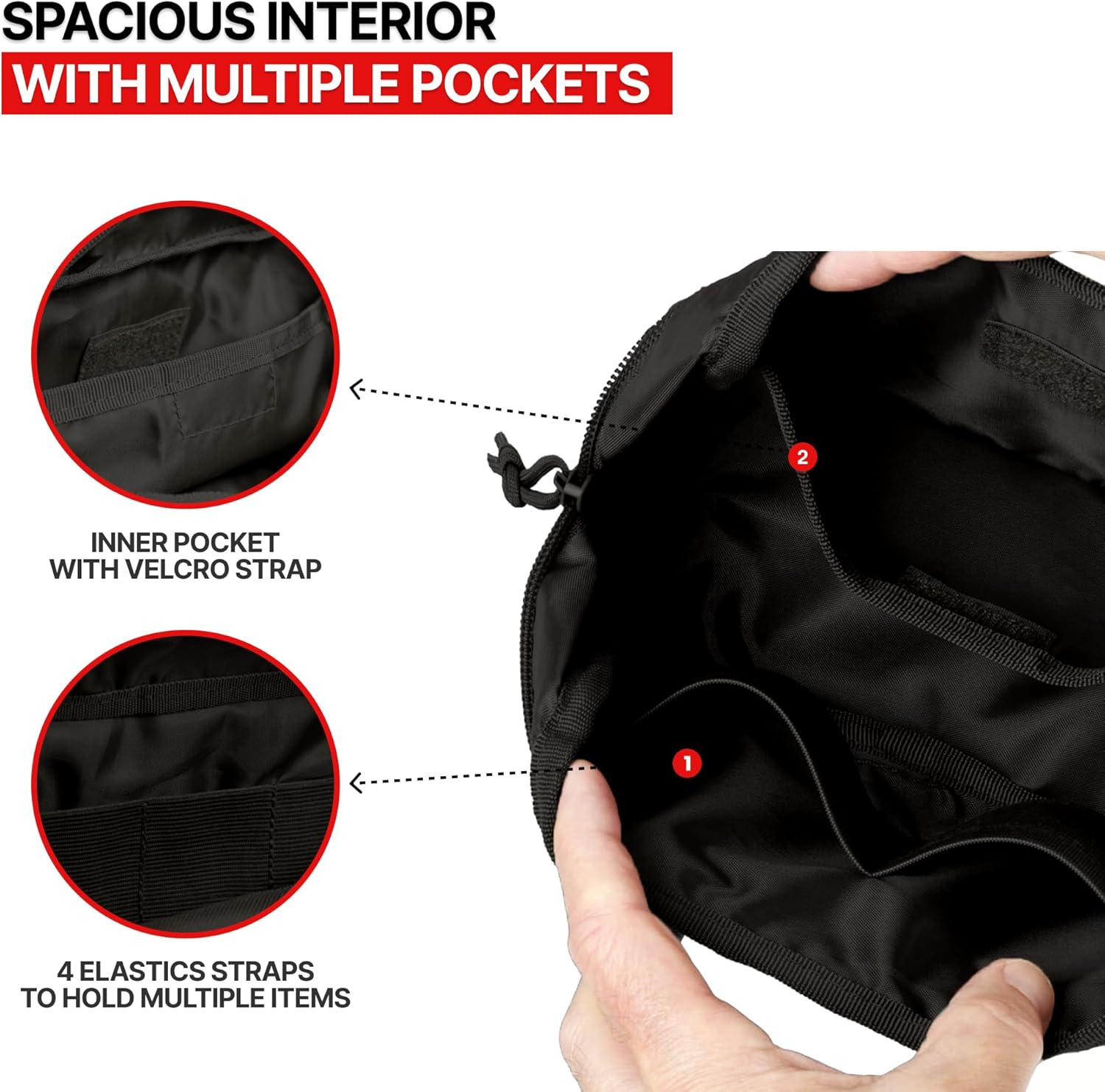 Orca Tactical Multi-Purpose Molle Admin Pouch - Horizontal Zippered Utility EDC Waist Bag Organizer