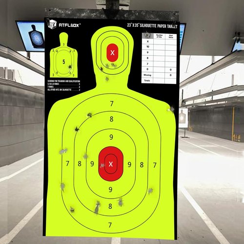 Atflbox High Visibility 5-Color Silhouette Target Paper - 23x35 Inch for Indoor/Outdoor Shooting