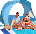 Skiennix Beach Tent - Portable Sun Shelter with UPF 50+ Protection & Dual-Door Ventilation | Fits 4 People (Blue)