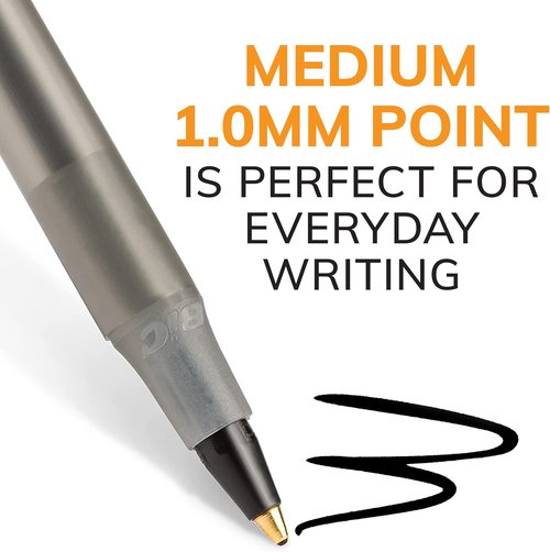 BIC Round Stic Xtra Life Ballpoint Pens - Ultra Long Lasting Ink Flow | 60-Count Black Ink