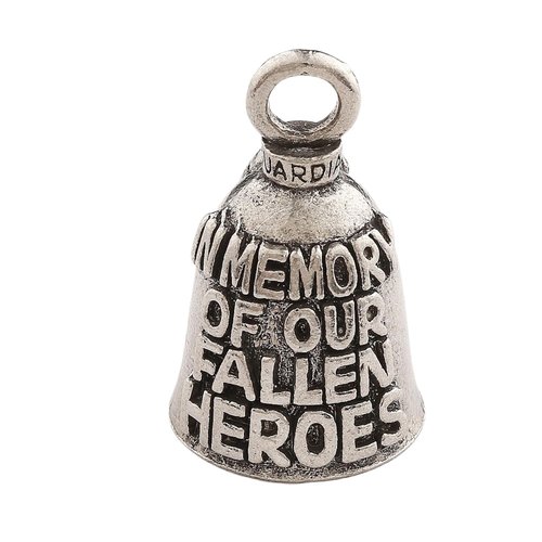 Guardian Bell In Memory of Fallen Hero Good Luck Bell w/Keyring & Black Velvet Gift Bag | Motorcycle Bell | Lead-Free Pewter | Good Luck Gift to Friends & Family | Bike Bell | Made in USA