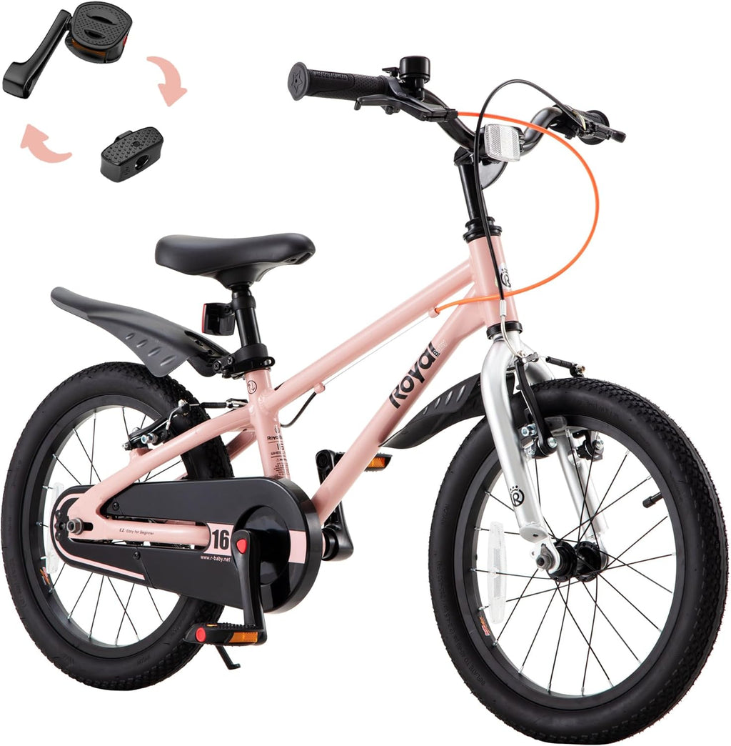RoyalBaby EZ Fride Kids Bike - Lightweight Aluminum 2-in-1 Balance to Pedal Bike | 16, 18, 20 Inch for Ages 4+