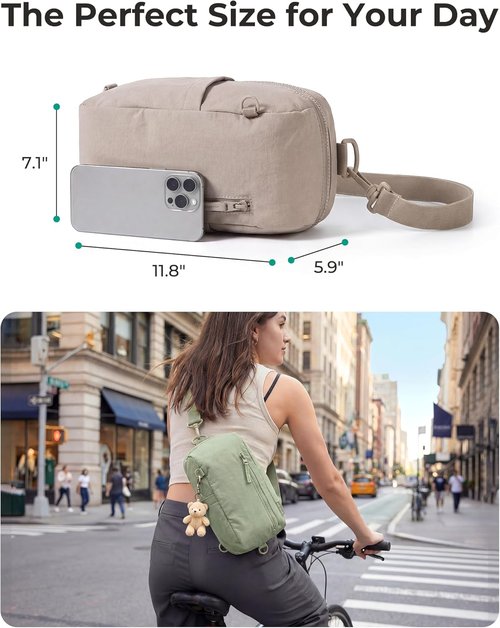 BAGSMART Small Sling Bag - Versatile Crossbody Mini Backpack Purse for Daily Travel | 9L Capacity, 6 Pockets