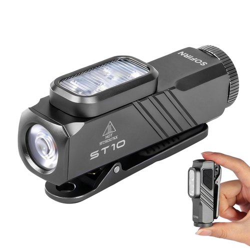 sofirn ST10 EDC Clip-ON Flashlight Rechargeable with 660nm Deep Red Light, 1000 Lumens Bright IPX6 Multi-Mode Magnetic Small Pocket Light for Signaling, Cycling, Camping