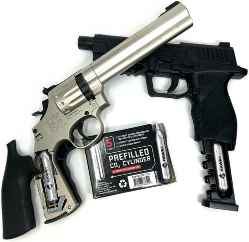 Hawki 12 Gram CO2 Cartridges - Ideal for Air Guns, BB Guns, Airsoft Pistols & Paintball Use