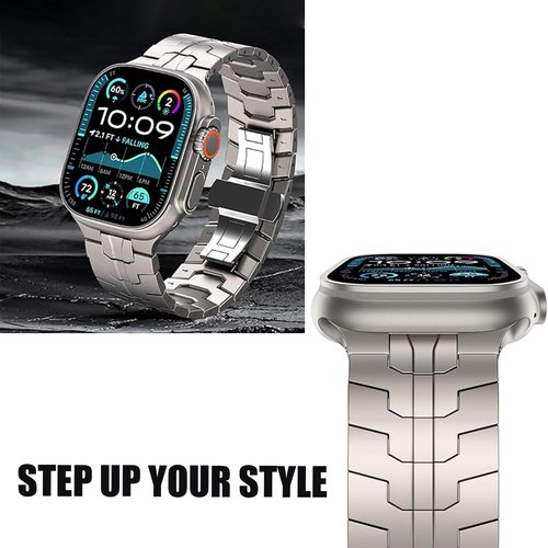 Lamshaw Compatible for Amazfit Helio Bands, Quick Release Stainless Steel Band Metal Strap with Folding Clasp Replacement Straps Compatible for Amazfit Helio Fitness Tracker Wristband (Titamium)